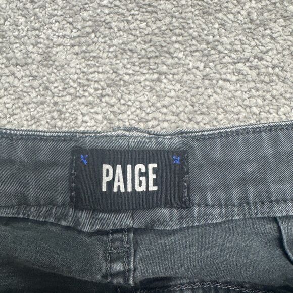 Paige Lennox Slim Fit Denim Jeans Men 33x30 Vintage Ember Faded Black Gray 32x30 - Picture 9 of 16